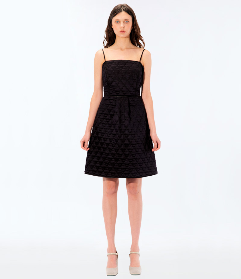Black quilted dress “Rebecca” – MARCHI store